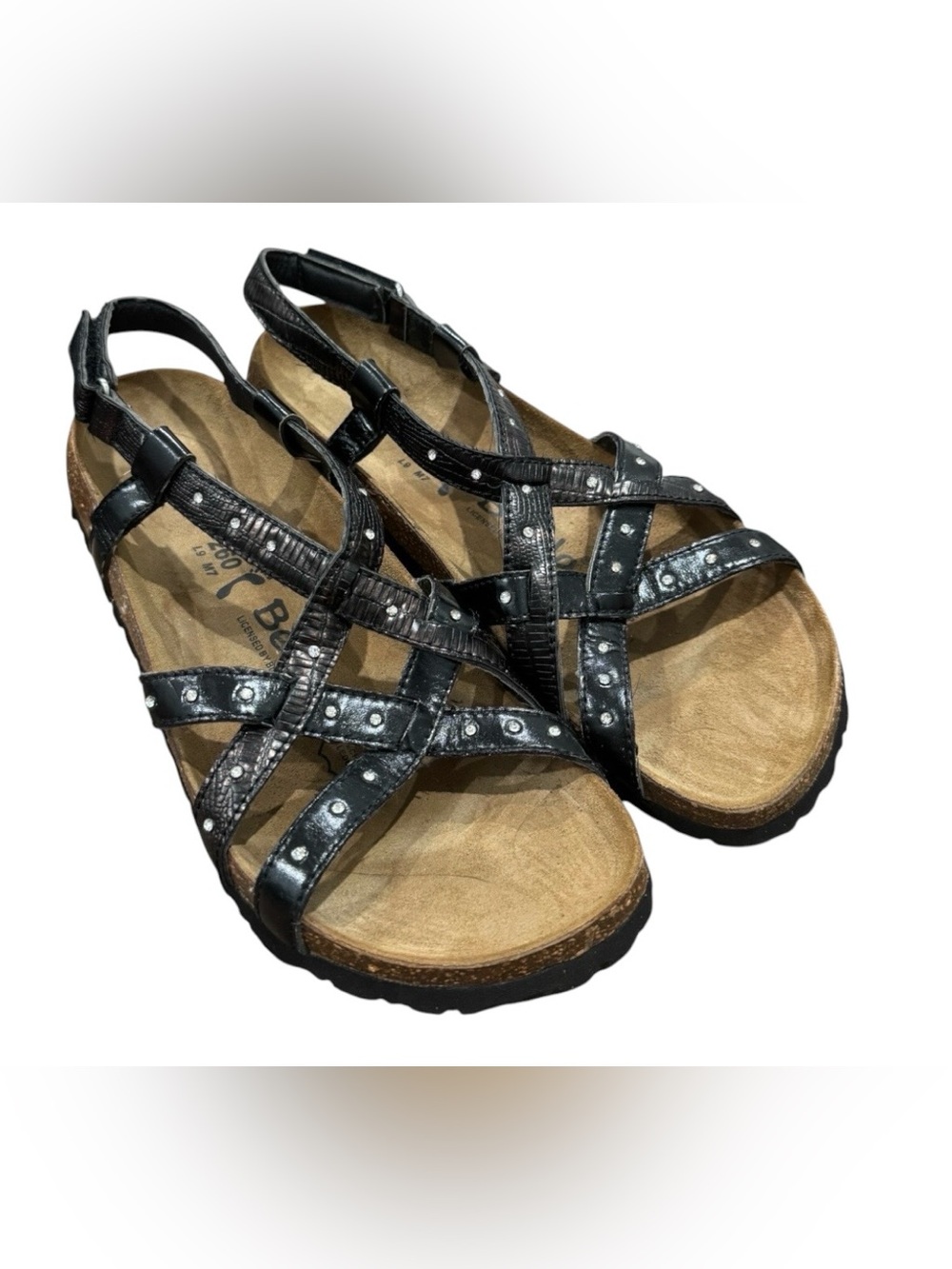 Birkenstock Betula Black Studded Strappy Comfort Sandals Size 9